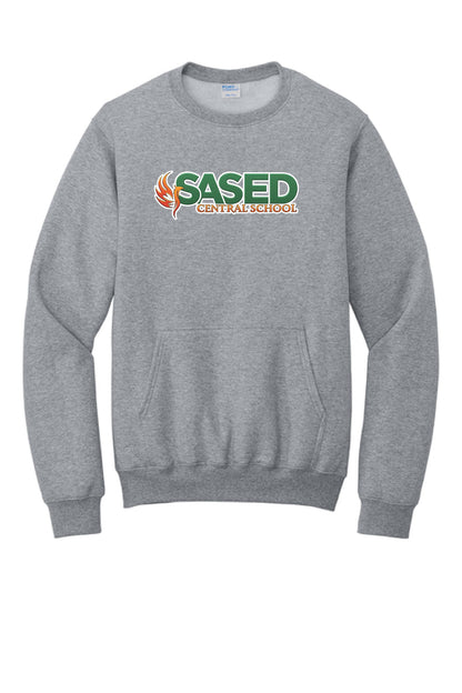 SASED Central School Port & Co™ Core Fleece Crewneck Pocket Sweatshirt (P.PC78PKT)