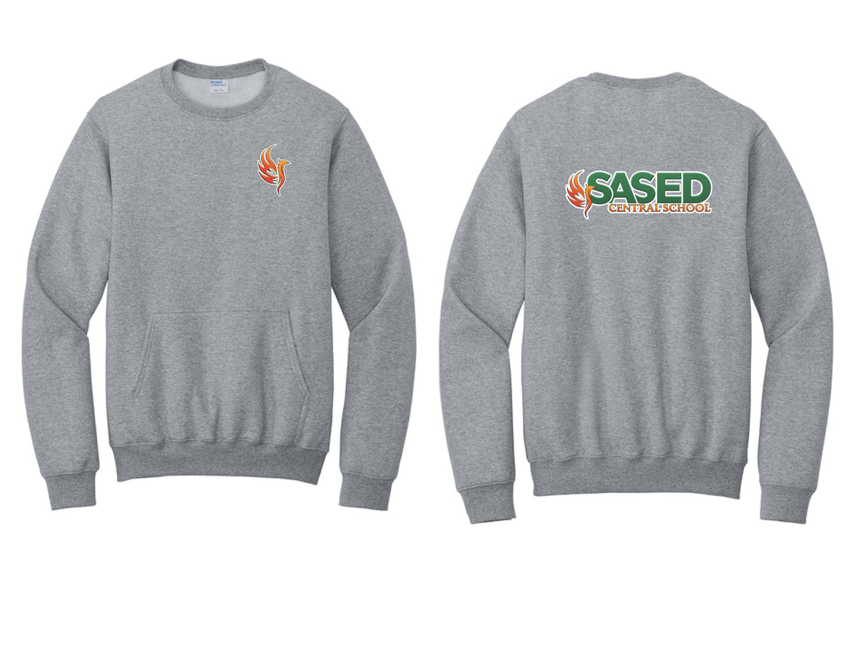 SASED Central School Port & Co™ Core Fleece Crewneck Pocket Sweatshirt (P.PC78PKT)