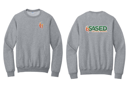 SASED Central School Port & Co™ Core Fleece Crewneck Pocket Sweatshirt (P.PC78PKT)