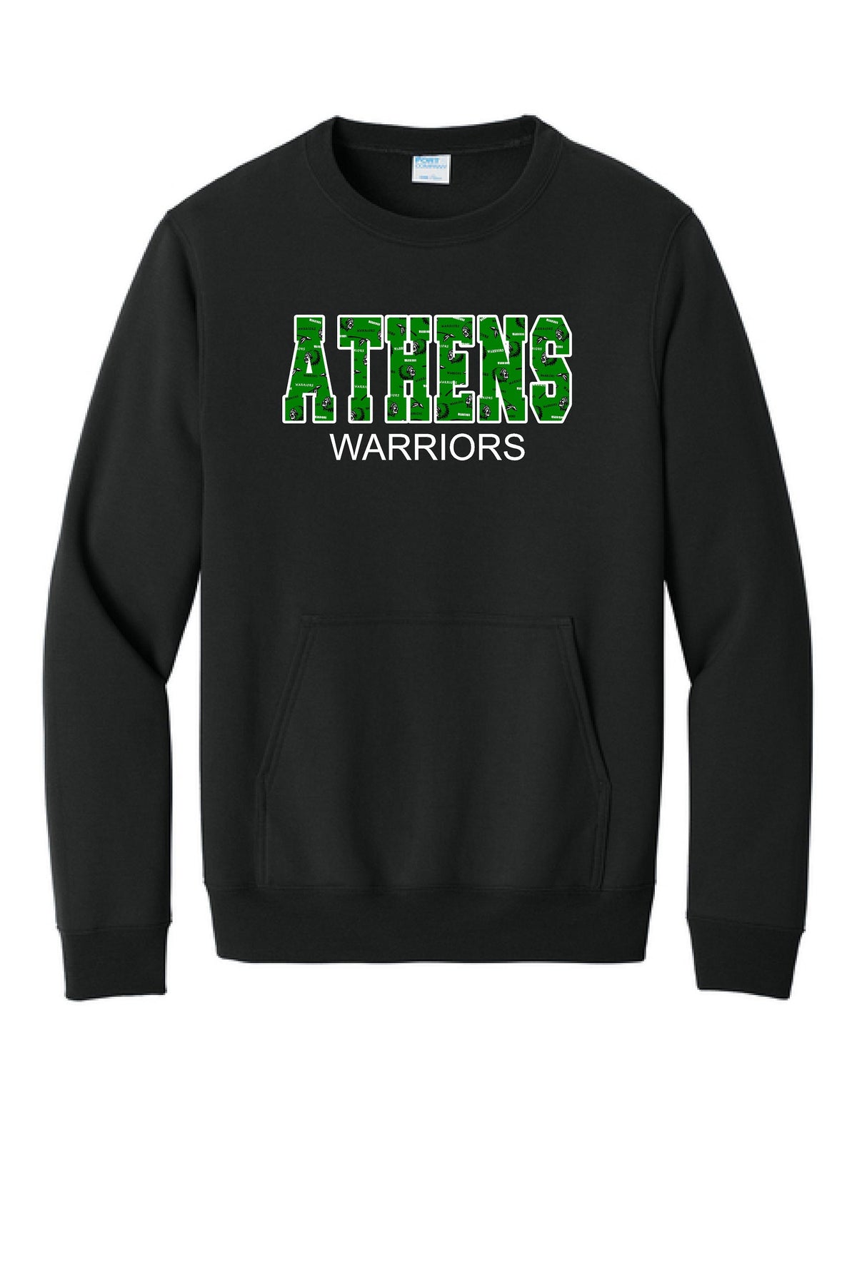 ATHENS BOOSTERS Port & Co™ Core Fleece Crewneck Pocket Sweatshirt (P.PC78PKT)