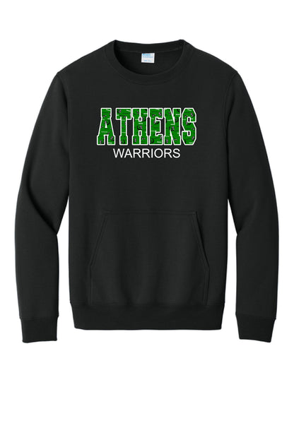 ATHENS BOOSTERS Port & Co™ Core Fleece Crewneck Pocket Sweatshirt (P.PC78PKT)