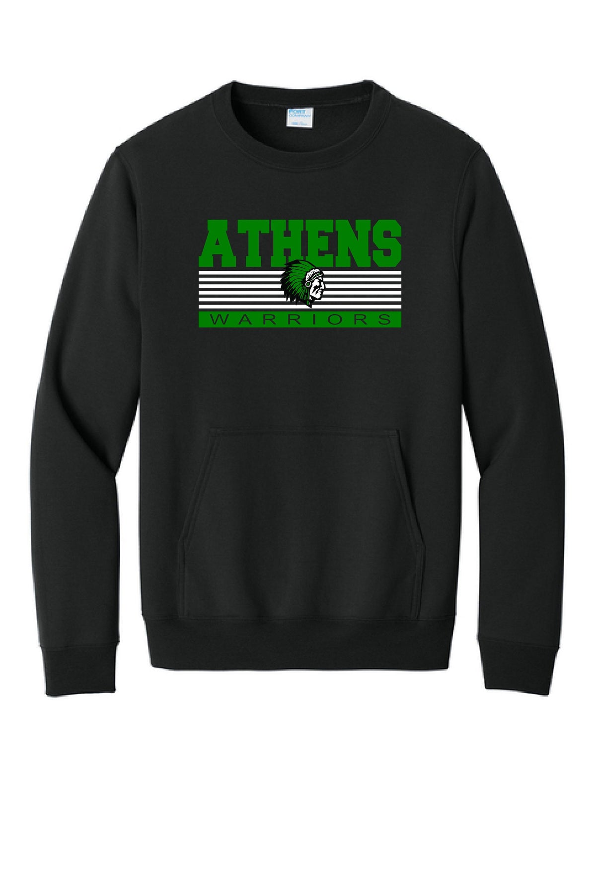 ATHENS BOOSTERS Port & Co™ Core Fleece Crewneck Pocket Sweatshirt (P.PC78PKT)