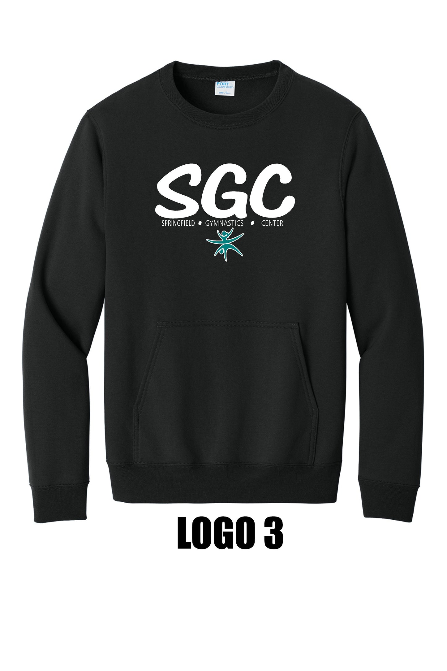 SPRINGFIELD GYMNASTICS CENTER Port & Co™ Core Fleece Crewneck Pocket Sweatshirt (P.PC78PKT)