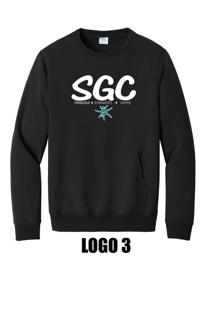 SPRINGFIELD GYMNASTICS CENTER Port & Co™ Core Fleece Crewneck Pocket Sweatshirt (P.PC78PKT)