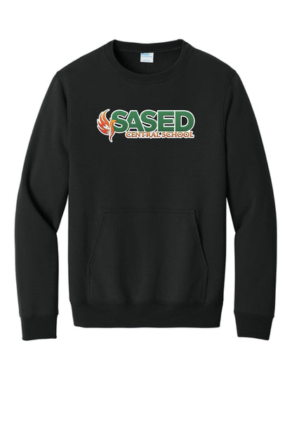 SASED Central School Port & Co™ Core Fleece Crewneck Pocket Sweatshirt (P.PC78PKT)