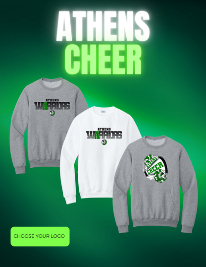 Athens Cheer Port & Co™ Core Fleece Crewneck Pocket Sweatshirt (P.PC78PKT)