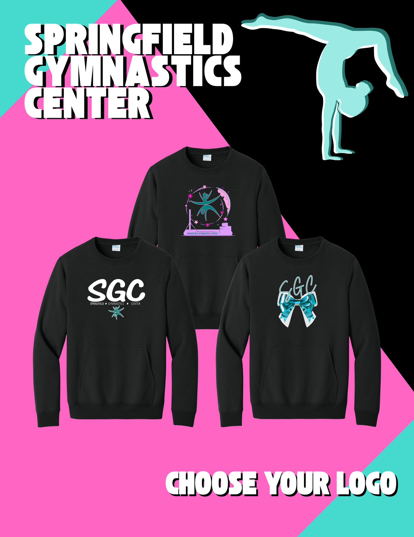 SPRINGFIELD GYMNASTICS CENTER Port & Co™ Core Fleece Crewneck Pocket Sweatshirt (P.PC78PKT)