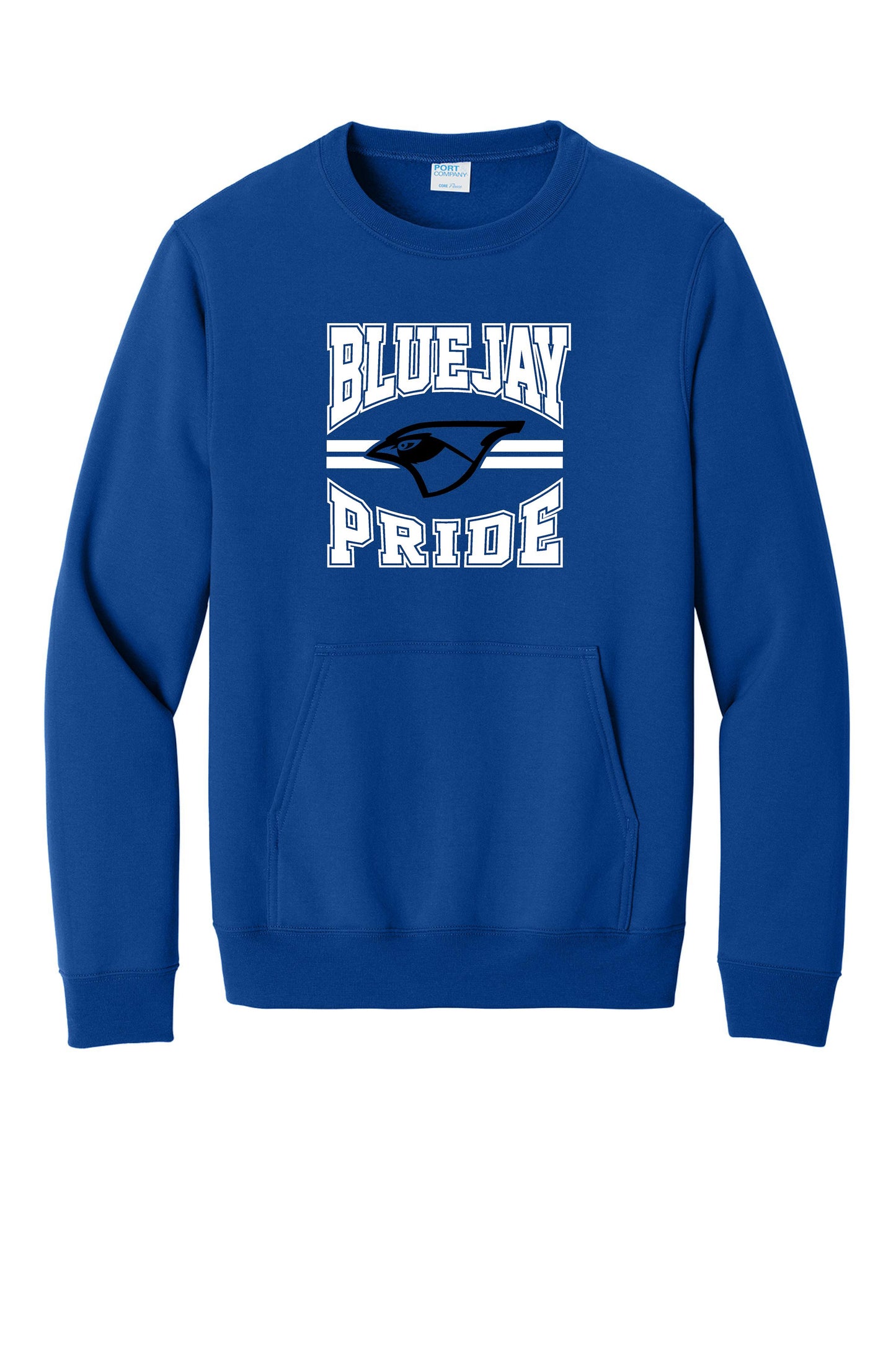 PORTA BLUEJAYS Port & Co™ Core Fleece Crewneck Pocket Sweatshirt (P.PC78PKT)