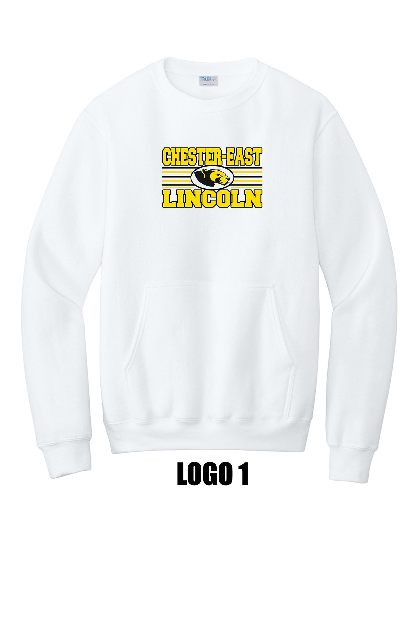 Chester-East Lincoln Port & Co™ Core Fleece Crewneck Pocket Sweatshirt (P.PC78PKT)