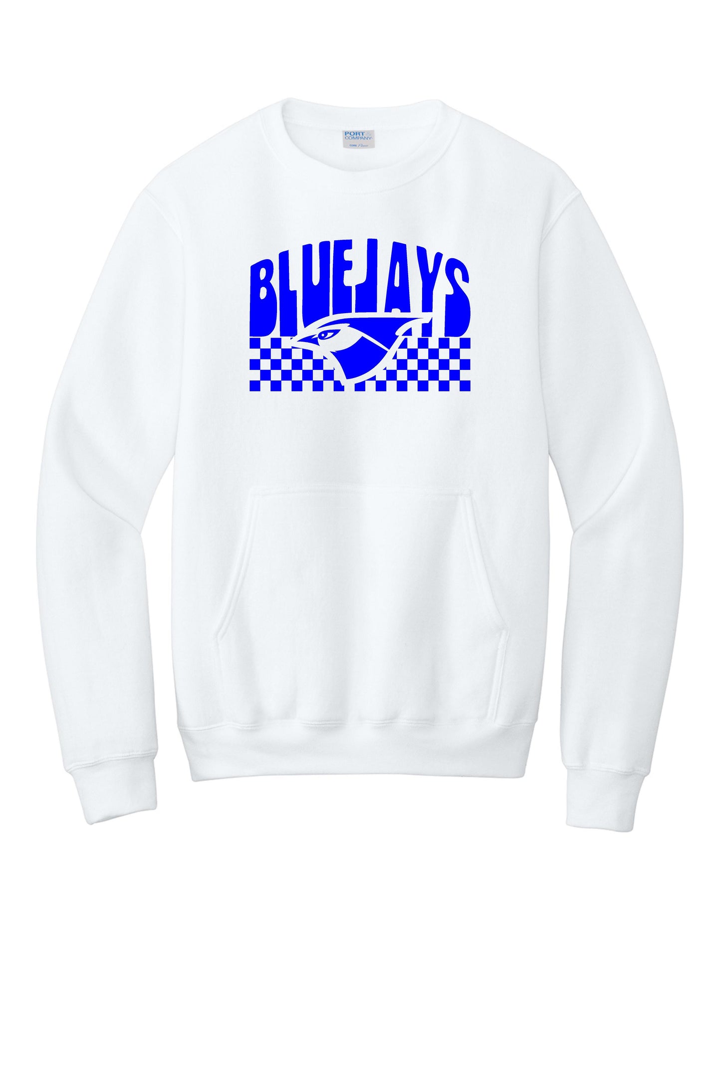 PORTA BLUEJAYS Port & Co™ Core Fleece Crewneck Pocket Sweatshirt (P.PC78PKT)