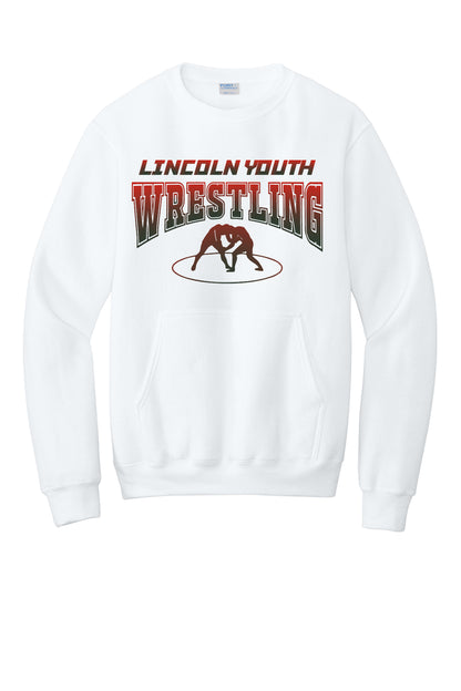 Lincoln Youth Wrestling Port & Co™ Core Fleece Crewneck Pocket Sweatshirt (P.PC78PKT)
