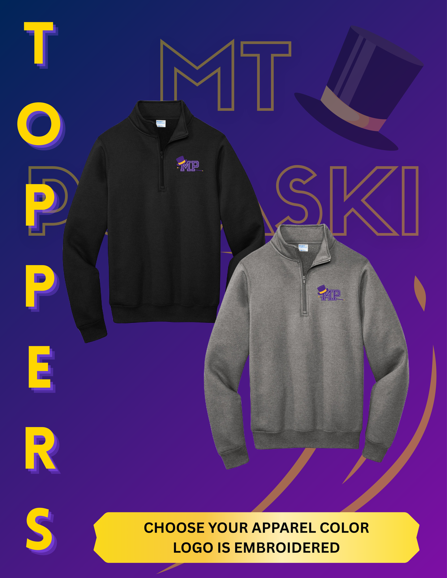 Mount Pulaski Toppers Port & Co™ Core Fleece 1/4-Zip Pullover Sweatshirt (E.PC78Q)