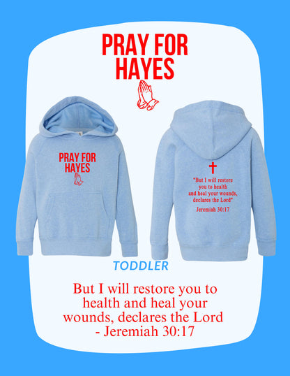 Pray For Hayes Toddler Special Blend Hooded Raglan Sweatshirt (P. PRM10TSB)