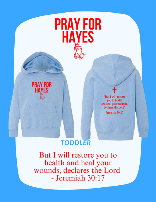 Pray For Hayes Toddler Special Blend Hooded Raglan Sweatshirt (P. PRM10TSB)