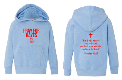 Pray For Hayes Toddler Special Blend Hooded Raglan Sweatshirt (P. PRM10TSB)