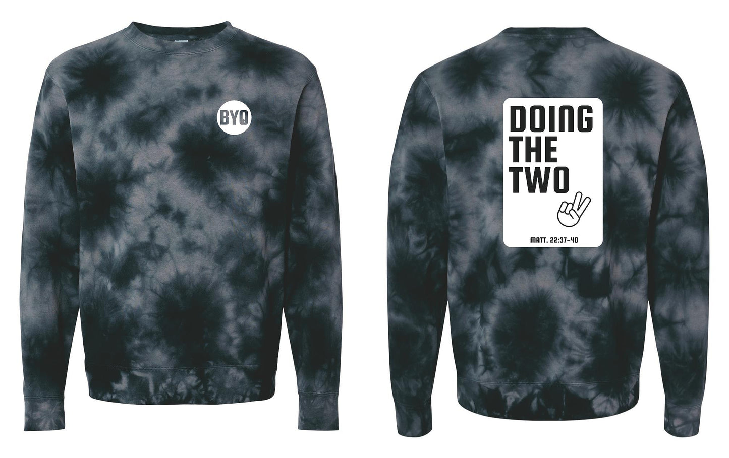 BYO DOING THE TWO UNISEX TIE DYE CREW SWEATSHIRT (P.PRM3500TD)