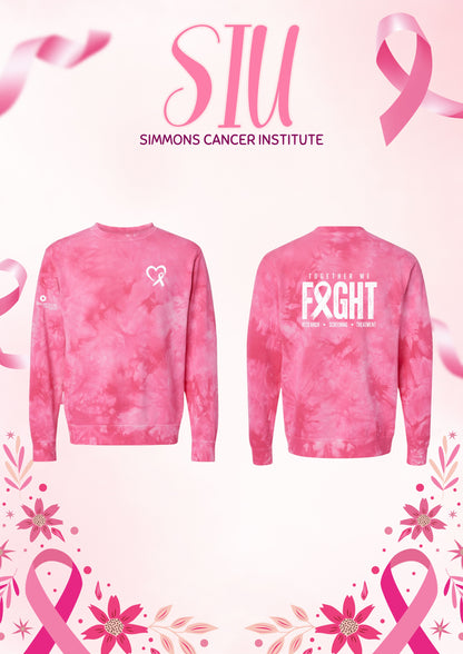 SIU Medicine Simmons Cancer Institute Breast Cancer Tie-Dyed Crewneck Sweatshirt (P.PRM3500TD)