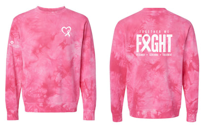 SIU Medicine Simmons Cancer Institute Breast Cancer Tie-Dyed Crewneck Sweatshirt (P.PRM3500TD)