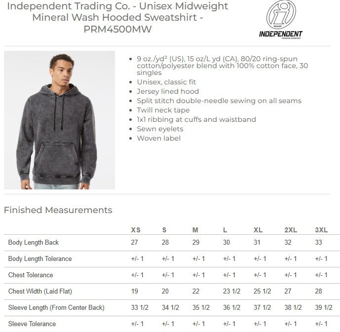 IN MEMORY OF TIMOTHY "BUFFALO" YOUNG Independent Trading Co. Unisex Midweight Hooded Sweatshirt (P.PRM4500MW)
