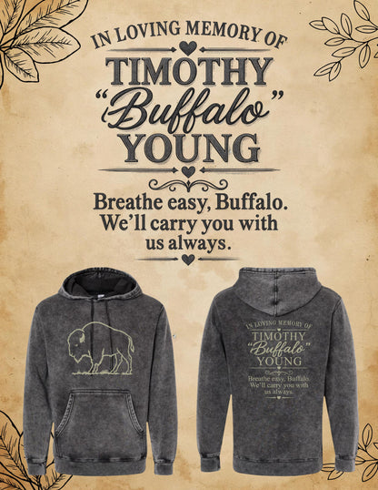 IN MEMORY OF TIMOTHY "BUFFALO" YOUNG Independent Trading Co. Unisex Midweight Hooded Sweatshirt (P.PRM4500MW)