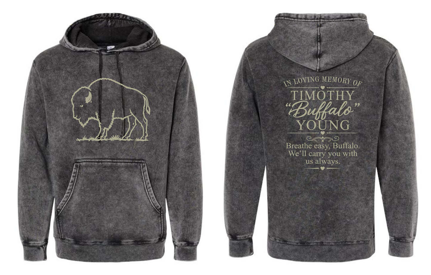 IN MEMORY OF TIMOTHY "BUFFALO" YOUNG Independent Trading Co. Unisex Midweight Hooded Sweatshirt (P.PRM4500MW)