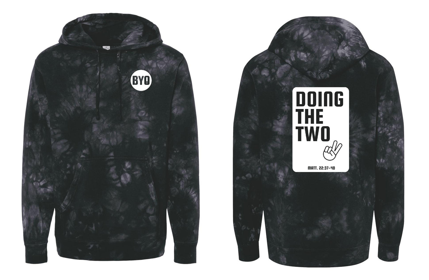 BYO DOING THE TWO UNISEX Tie-Dyed Hooded Sweatshirt (P.PRM4500TD)