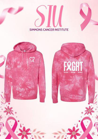 SIU Medicine Simmons Cancer Institute Breast Cancer Tie-Dyed Hooded Sweatshirt (P.PRM4500TD)