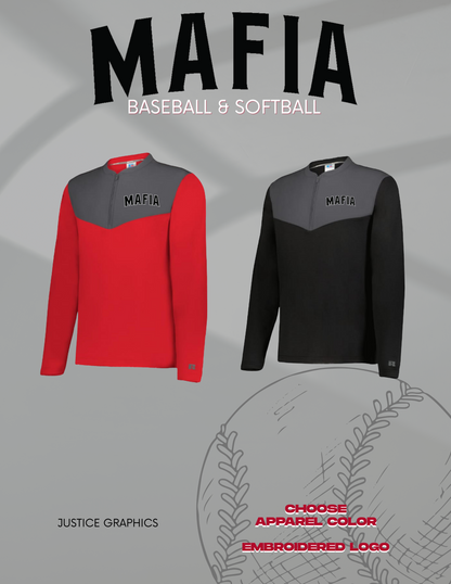 MAFIA BASEBALL/SOFTBALL Russell SIDELINE GRID 1/4 ZIP PULLOVER (E.R03GKM)