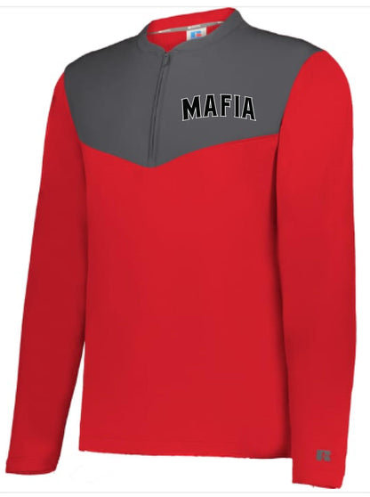 MAFIA BASEBALL/SOFTBALL Russell SIDELINE GRID 1/4 ZIP PULLOVER (E.R03GKM)