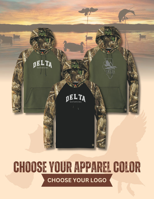 Delta Waterfowl Russell Outdoors™ Realtree® Performance Colorblock Pullover Hoodie (P.RU451)