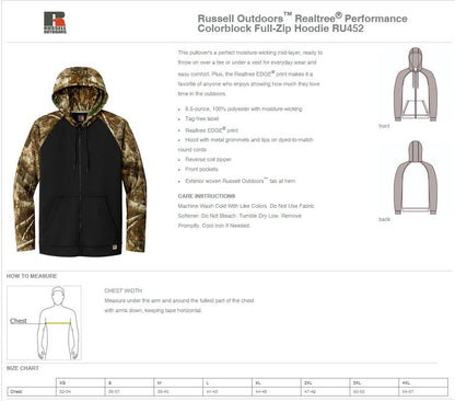 Delta Waterfowl Russell Outdoors™ Realtree® Performance Colorblock Full-Zip Hoodie (E.RU452)