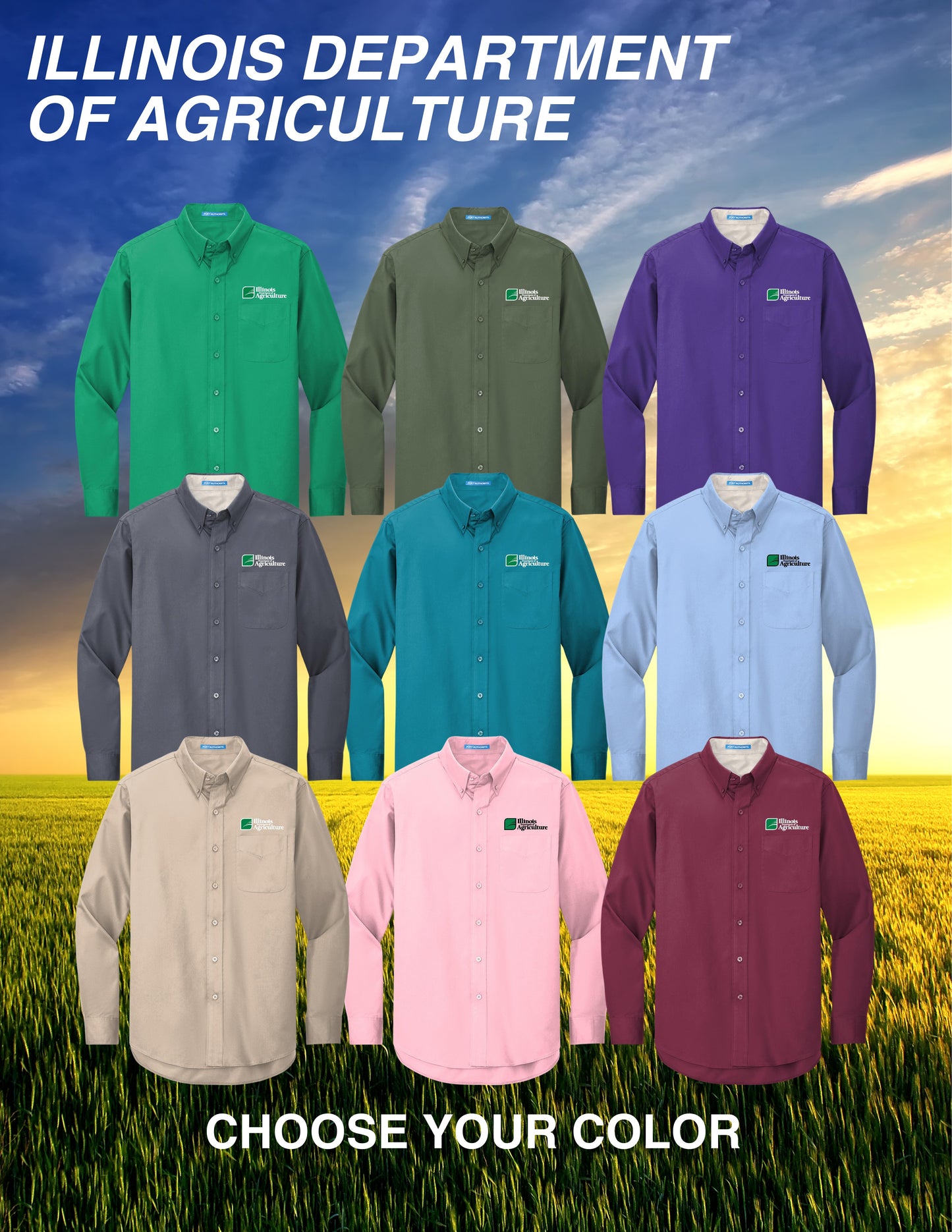 Illinois Department of Agriculture Port Authority®  Long Sleeve Easy Care Shirt (E.S608)