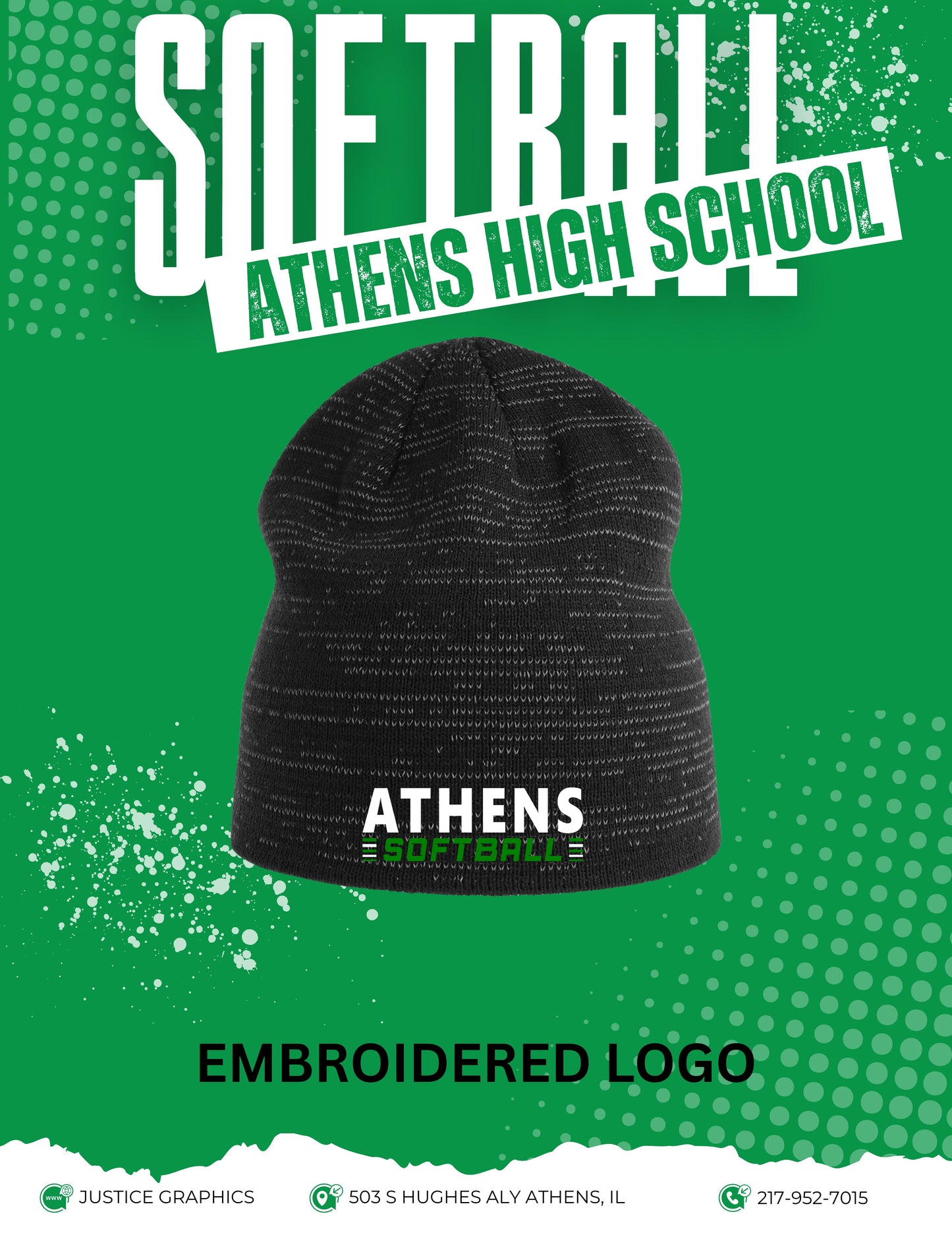 Athens High School Softball Atlantis Headwear - Sustainable Reflective Beanie (E.SHINE)
