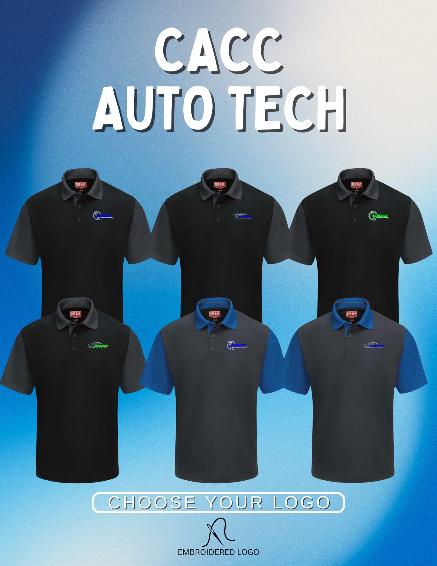 CACC AUTO TECH Red Kap Men's Performance Knit Color-Block Polo (E.SK56)