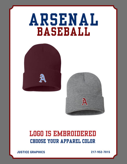 Arsenal Baseball Sportsman - Solid 12" Cuffed Beanie - (E.SP12)