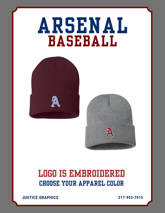 Arsenal Baseball Sportsman - Solid 12" Cuffed Beanie - (E.SP12)