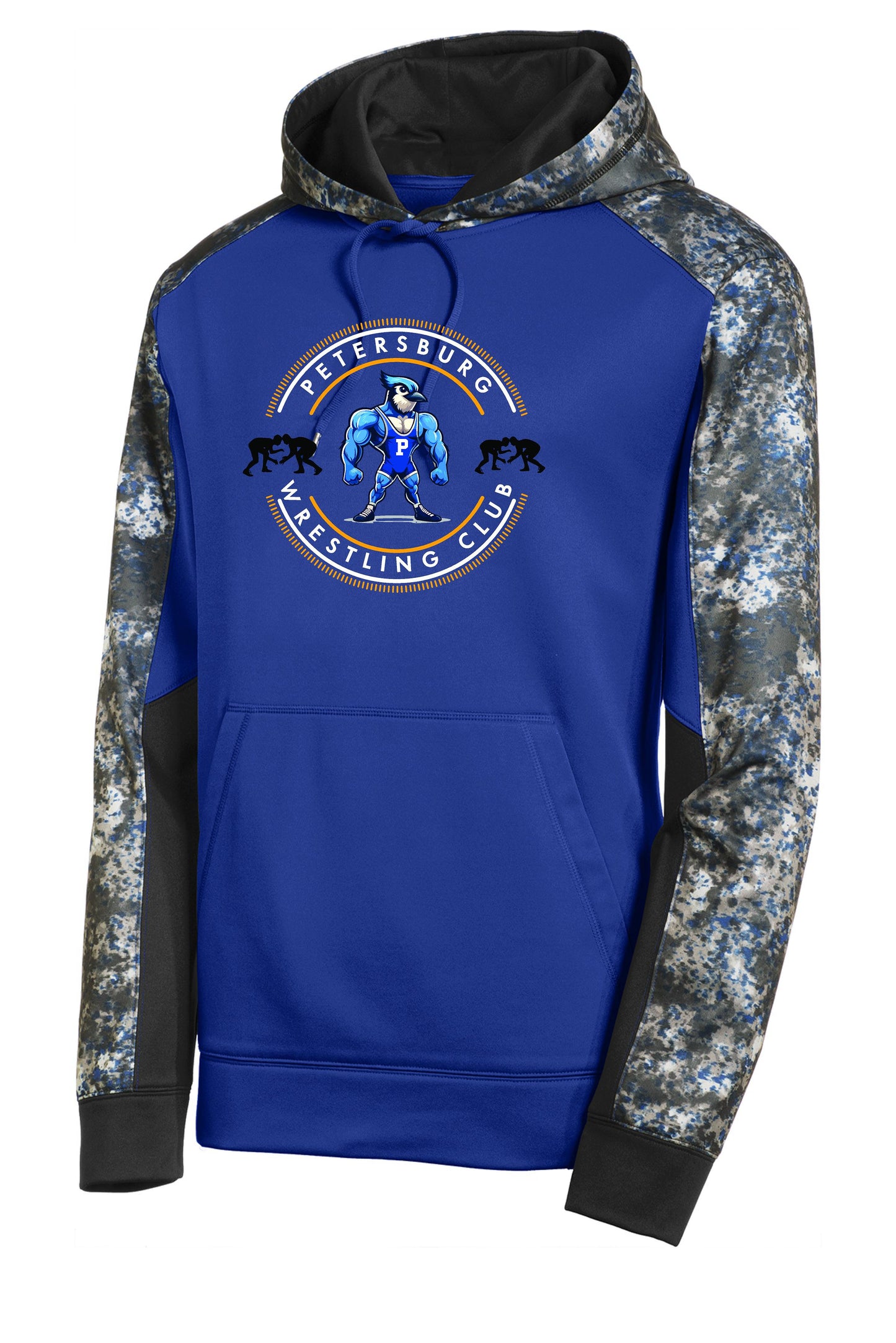 Petersburg Youth Wrestling Sport-Tek® Sport-Wick® Mineral Freeze Fleece Colorblock Hooded Pullover (P.ST231/YST231)