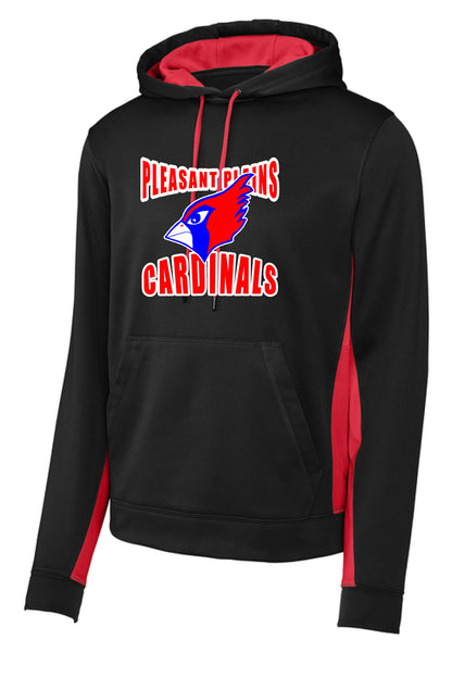PP Cardinals Sport-Tek® Sport-Wick® Fleece Colorblock Hooded Pullover (P.ST235)
