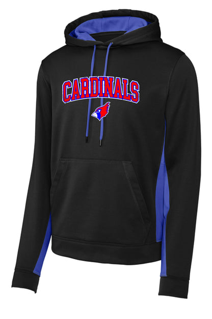 PP Cardinals Sport-Tek® Sport-Wick® Fleece Colorblock Hooded Pullover (P.ST235)