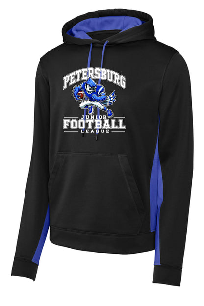 Petersburg Junior Football League Sport-Tek® Sport-Wick® Fleece Colorblock Hooded Pullover (P.ST235/YST235)