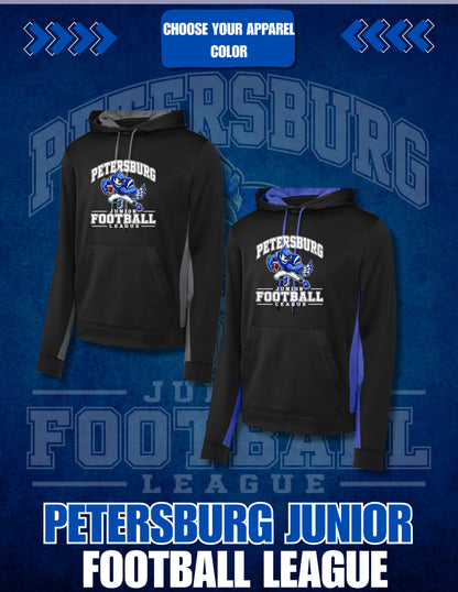 Petersburg Junior Football League Sport-Tek® Sport-Wick® Fleece Colorblock Hooded Pullover (P.ST235/YST235)
