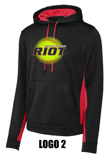 RIOT SOFTBALL Sport-Tek® Sport-Wick® Fleece Colorblock Hooded Pullover (P.ST235)