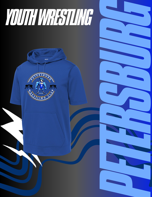 Petersburg Youth Wrestling Sport-Tek ® Sport-Wick ® Fleece Short Sleeve Hooded Pullover (P.ST251/YST251)