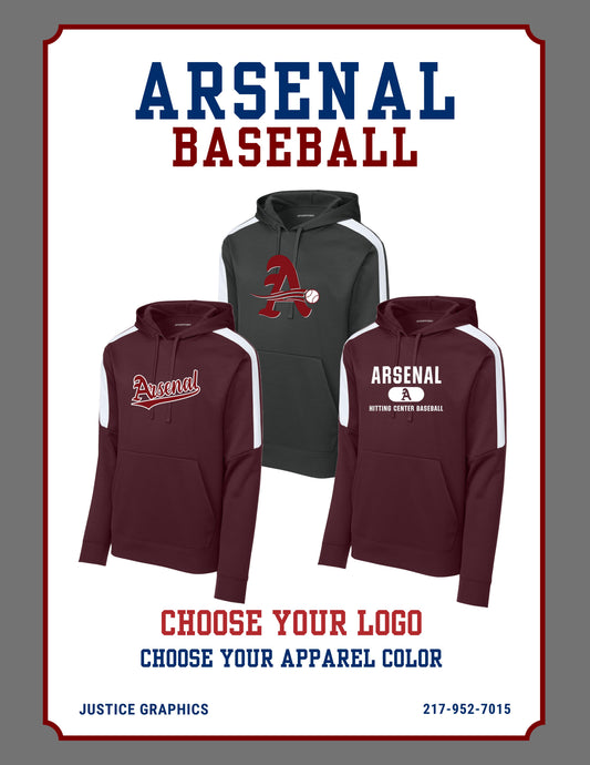 Arsenal Baseball Sport-Tek® Sport-Wick® Fleece United Pullover Hoodie (P.ST255/YST255)