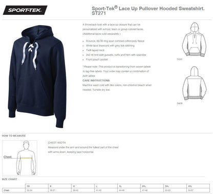 PORTA BLUEJAYS Sport-Tek® Lace Up Pullover Hooded Sweatshirt (P.ST271)