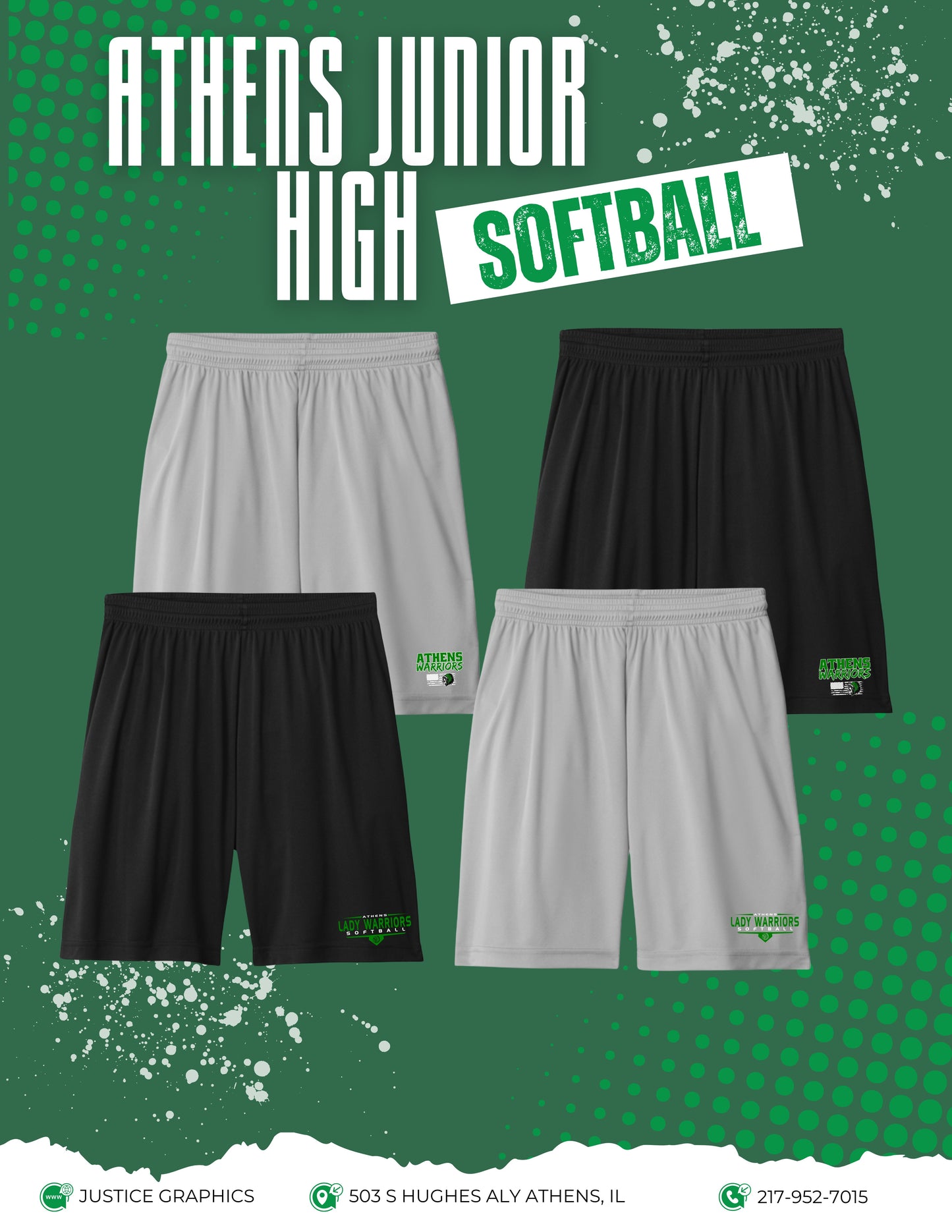 ATHENS JUNIOR HIGH SOFTBALL Sport-Tek® PosiCharge® Competitor™ 7" Short (P.ST349)