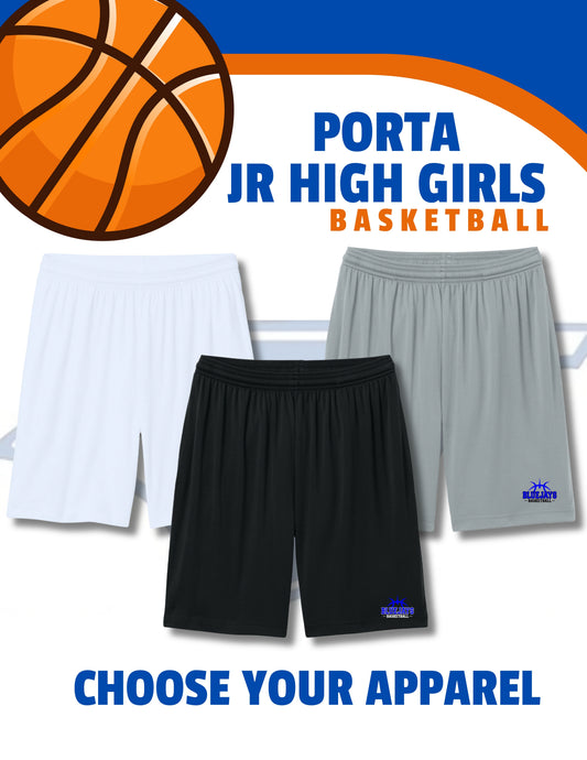 Porta Bluejays Jr. High Girls Baskball Sport-Tek® PosiCharge® Competitor™ 7” Pocketed Short (P.ST349P/YST349P)