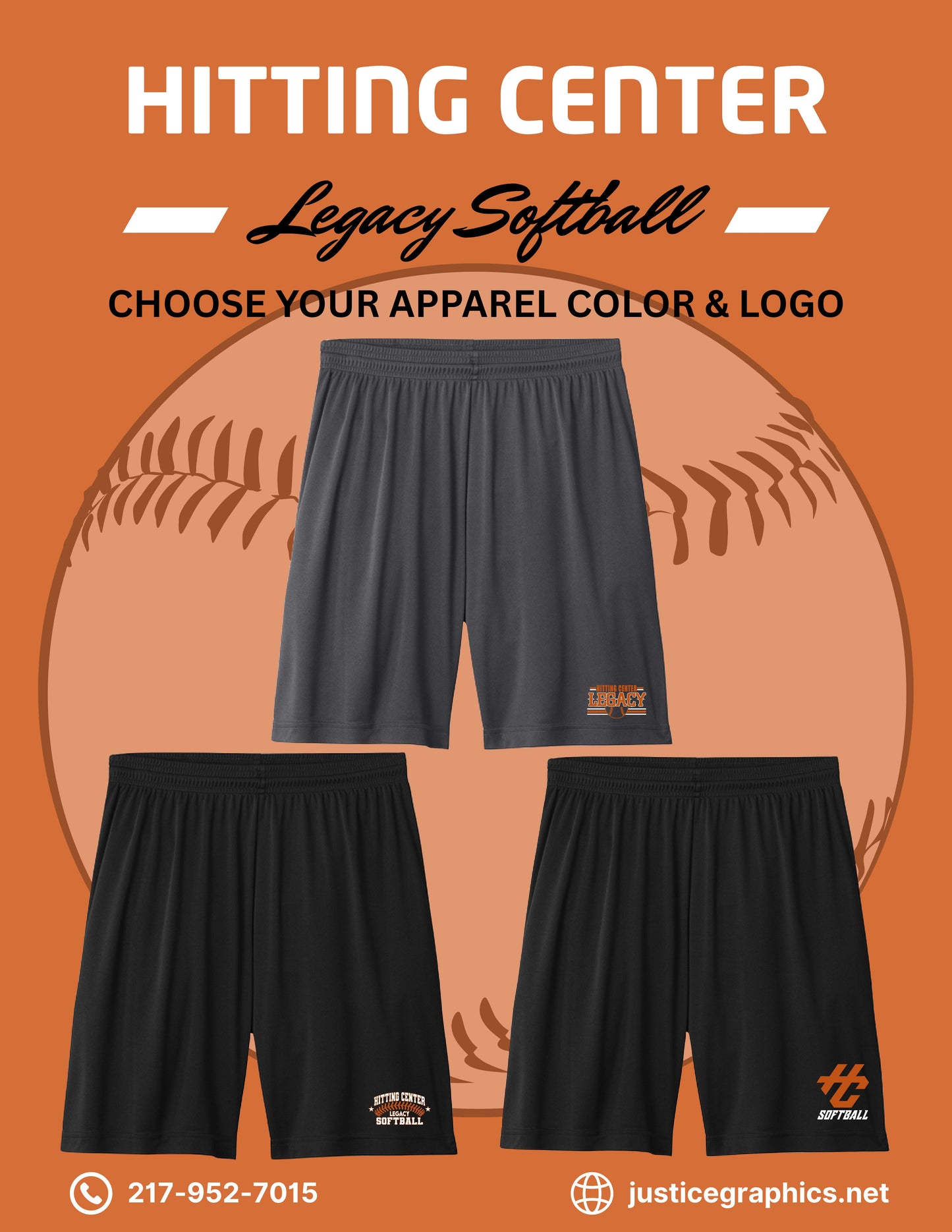Hitting Center Legacy Softball Sport-Tek® PosiCharge® Competitor™ 7" Short (P.ST349)