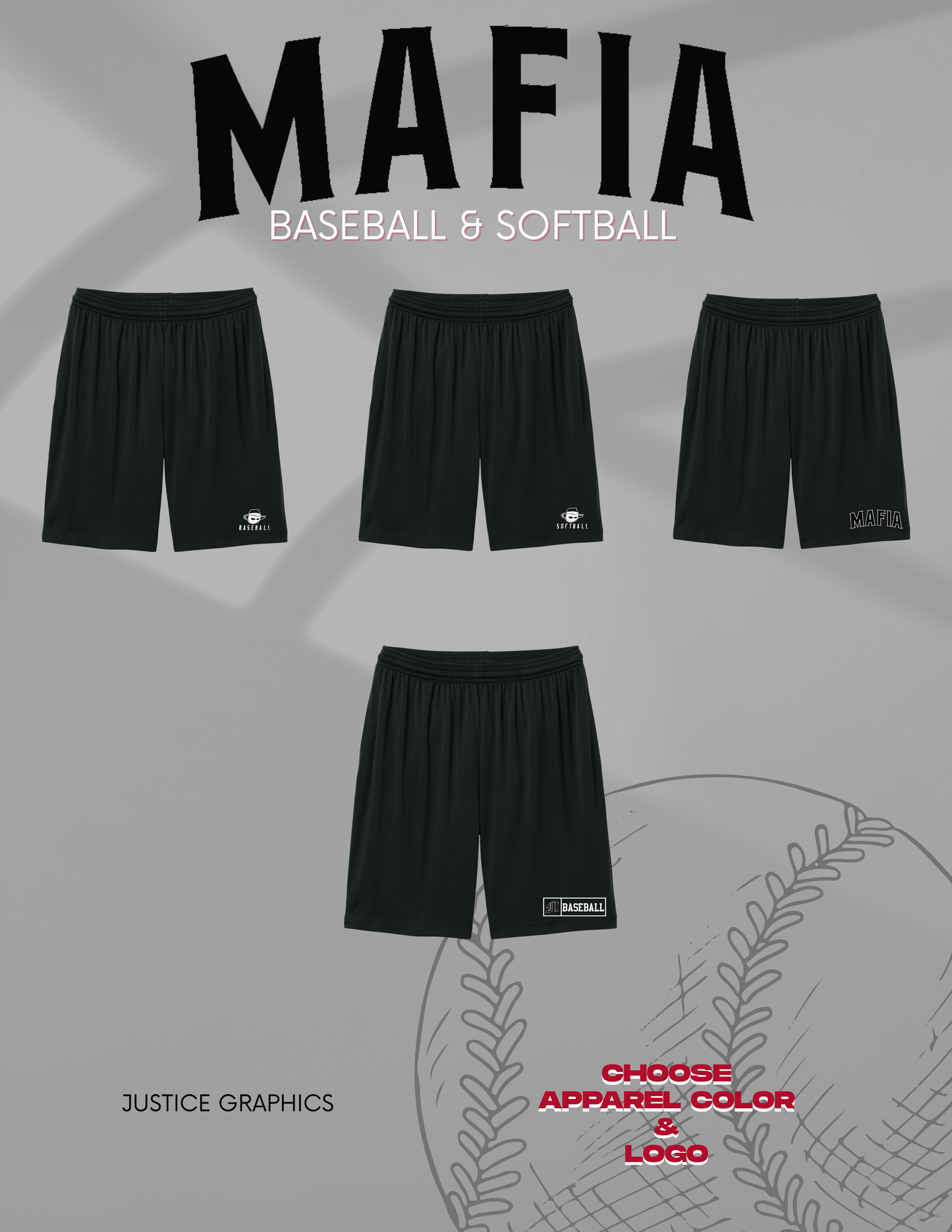 MAFIA BASEBALL/SOFTBALL Sport-Tek® PosiCharge® Competitor™ 7” Pocketed Short (P.ST349P)