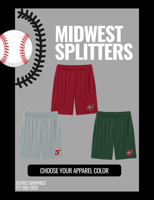MIDWEST SPLITTERS Sport-Tek® PosiCharge® Competitor™ 7” Pocketed Short (P.ST349P/YST349P)